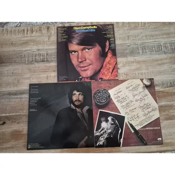 3 Vintage Vinyl's greatest hits of Glen Campbell's , Kenny Roger's and Eddie Rab - Picture 2 of 3